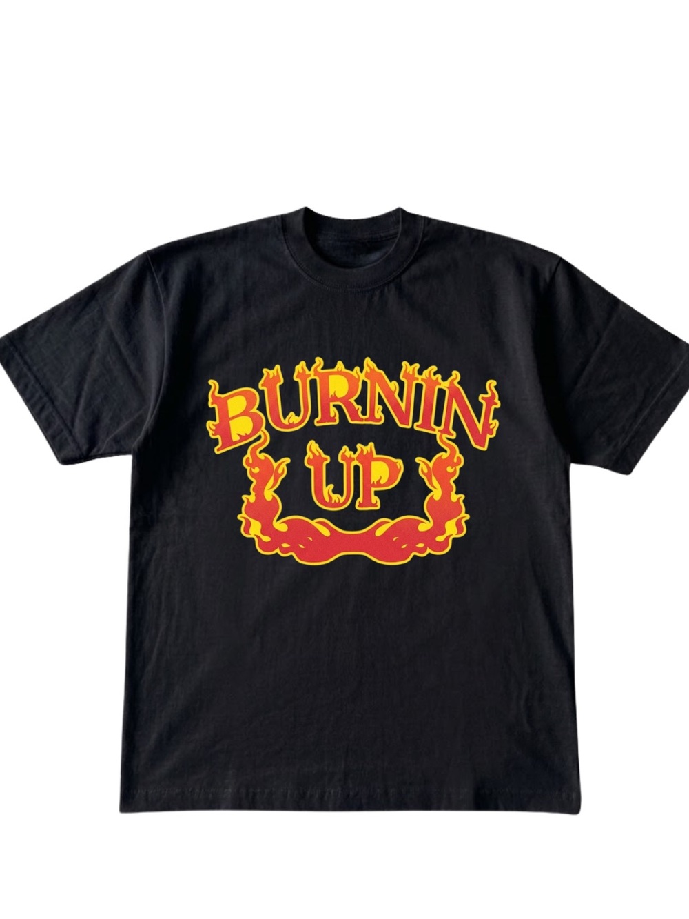 Gildan Jonas Brother Burnin Up' Graphic Tee - Black with Red & Yellow Flame